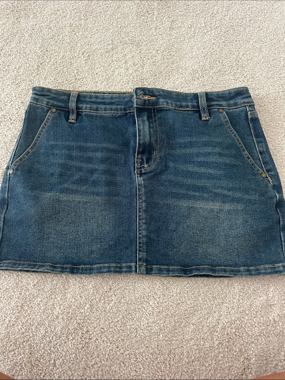 Casual Blue Denim Mini Skirt - Unbranded